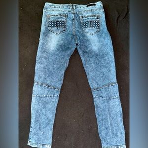 Black Premium Blue Jean Pant 38X32 Rock Star Cotton Spandex GOOD CONDITION